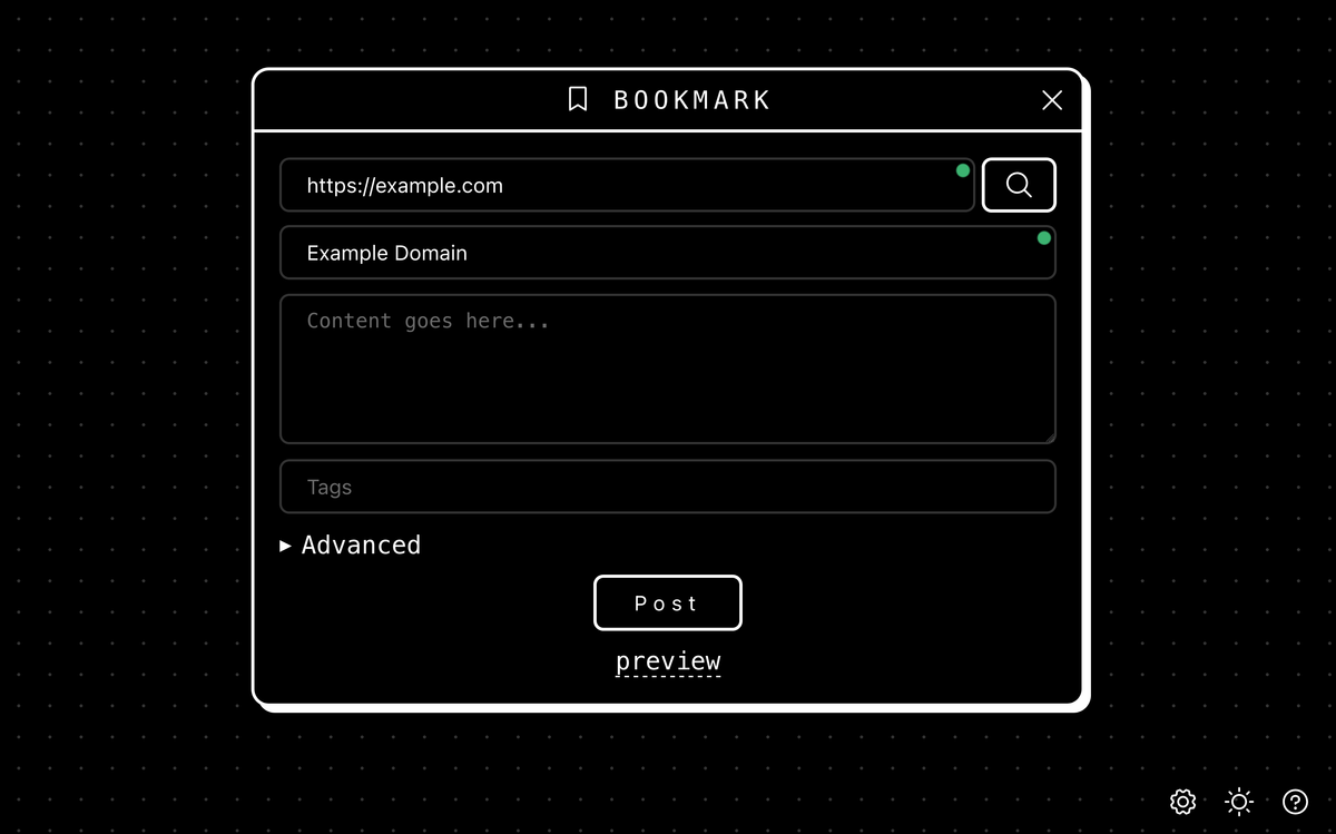 Sparkles user interface
